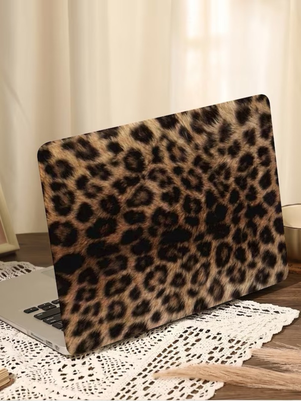 Leopard Print Laptop Cover - Brown & Black